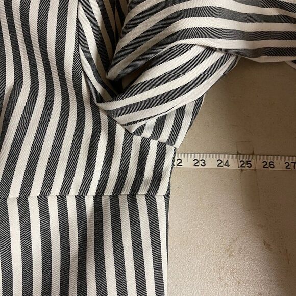 Vintage 90s Joseph Feldman Double Breasted Asymmetrical Striped Blazer 16.5 - Picture 9 of 10